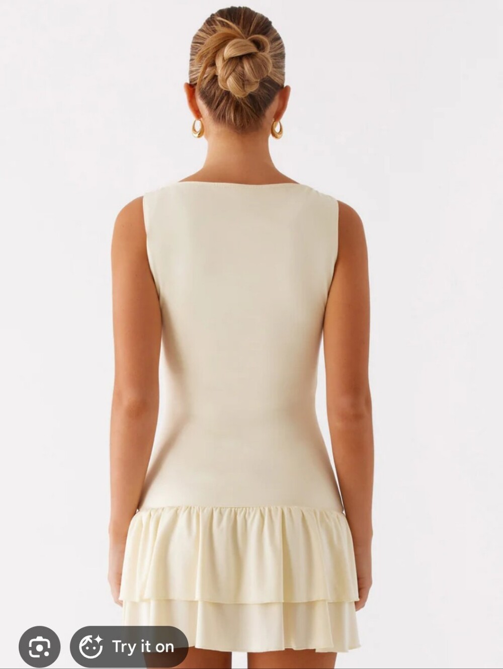Peppermayo Cream Ruffle-Hem Mini Dress - Picture 2 of 5